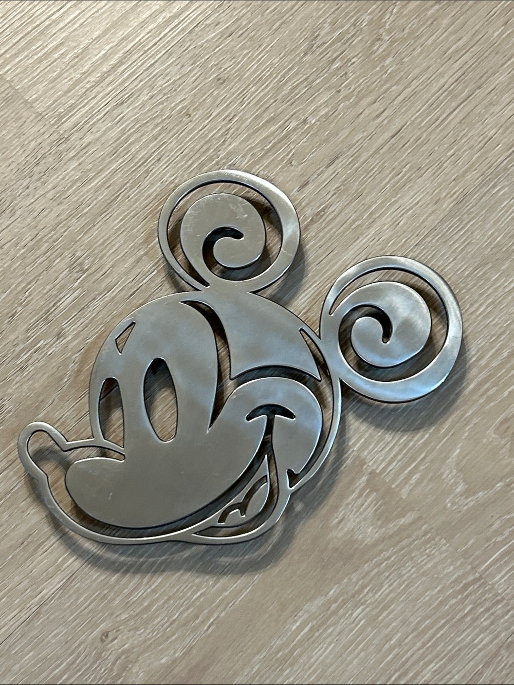 Disney Mickey Mouse Silver Toned Aluminum Discontinued Trivet